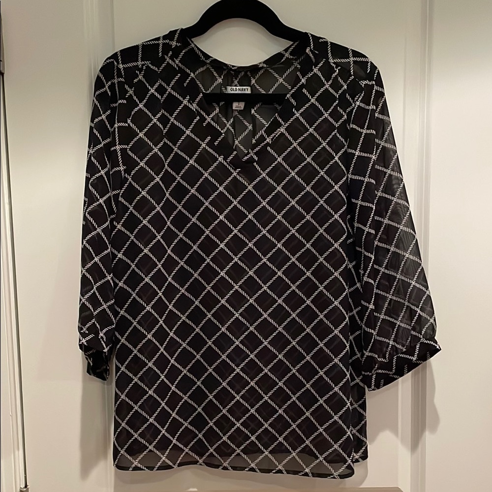 Black and White Sheer Blouse
